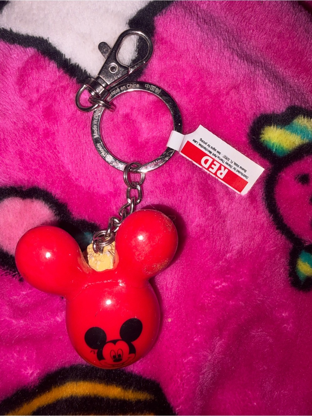 Disney Parks Red Mickey Mouse balloon 🎈 Popcorn bucket 🍿 Keychain Nwt